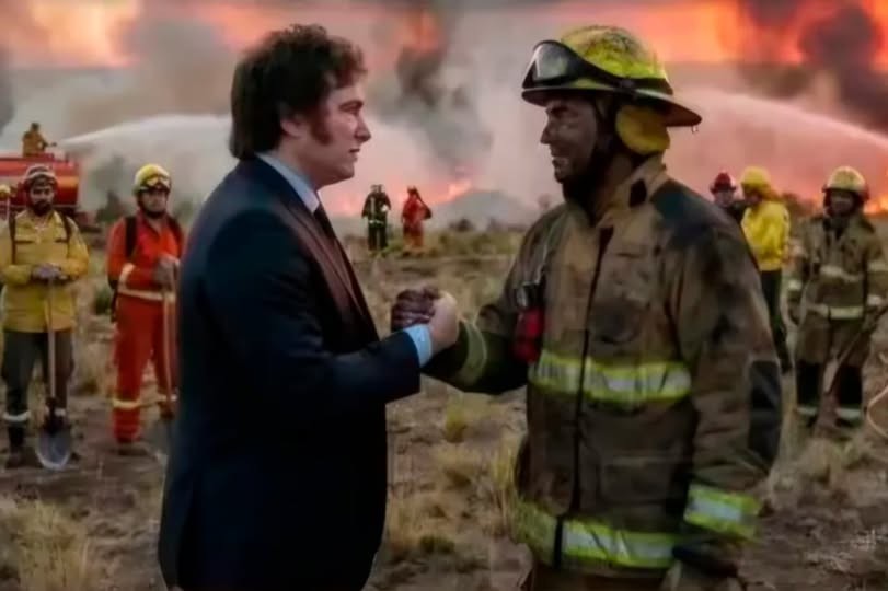 - RADIOKTUBRE INFO……..  INCENDIOS MAS INFLACIÓN (ENCIMA FOTO FALSA DE MILEI) …… Por Simòn Suarez.