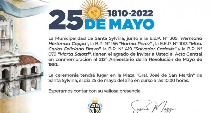 RADIOKTUBRE INFO..- SANTA SYLVINA FESTEJARÁ LA FIESTA PATRIA EL 25 DE MAYO  -Por Simón Suarez..Ver mas..	