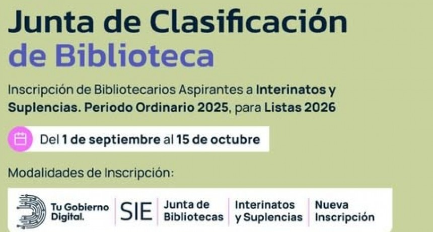 RADIOKTUBRE INFO……..  ATENCIÓN DOCENTES BIBLIOTECARIOS: SE ABRE INSCRIPCIÓN A INTERINATOS Y SUPLENCIAS*  …… Por Simòn Suarez